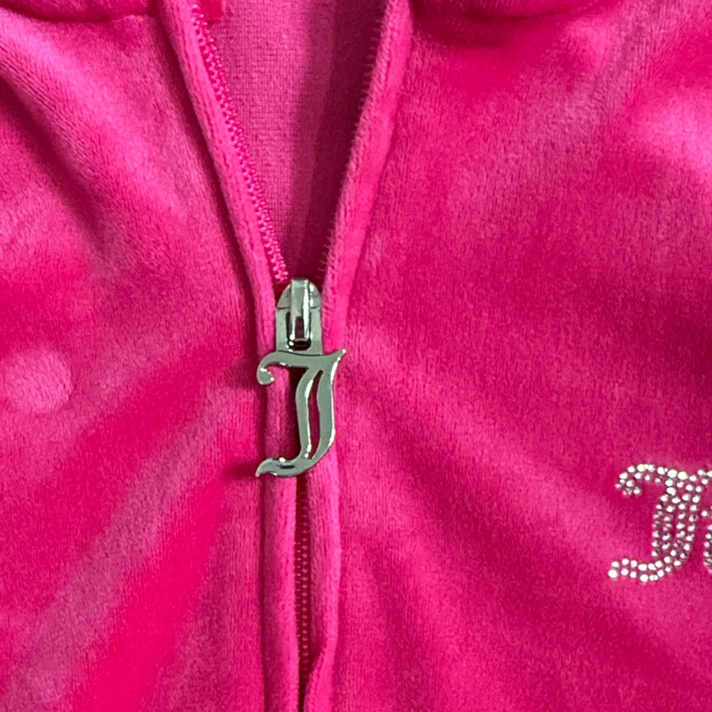Juicy Couture Bright Pink Velour Zip Hoodie - Picture 4 of 5